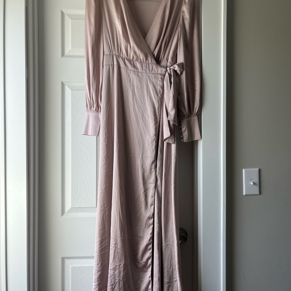 Elegant Pink Wrap Dress